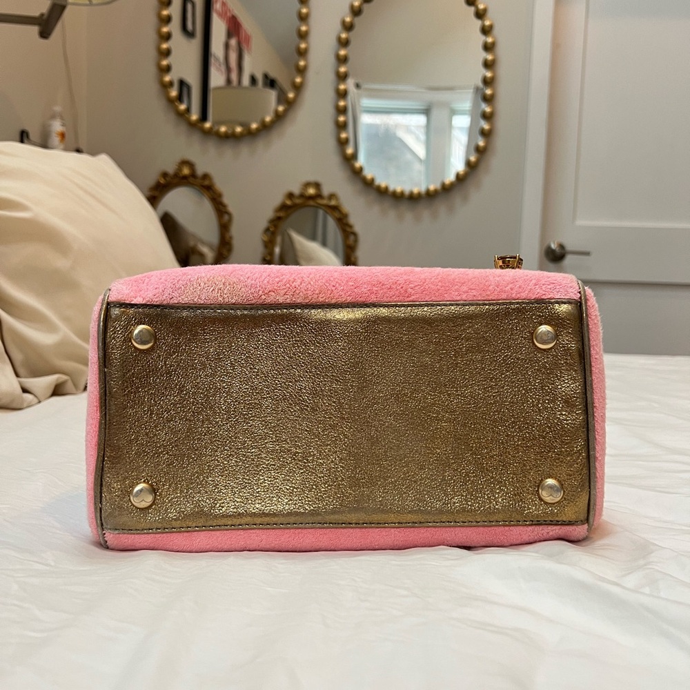 🌴 RARE Y2K Vintage Juicy Couture Isle De Juicy Terry Cloth Satchel - Pink & Gold - Picture 7 of 16